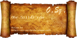 Ohr Szilárda névjegykártya
